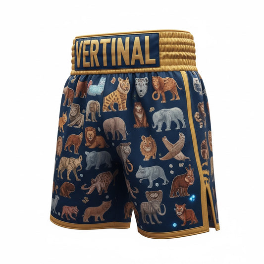 Vertinal Hayvan desenli boksör şortu