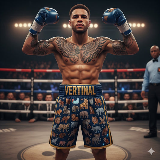 Vertinal Hayvan desenli boksör şortu