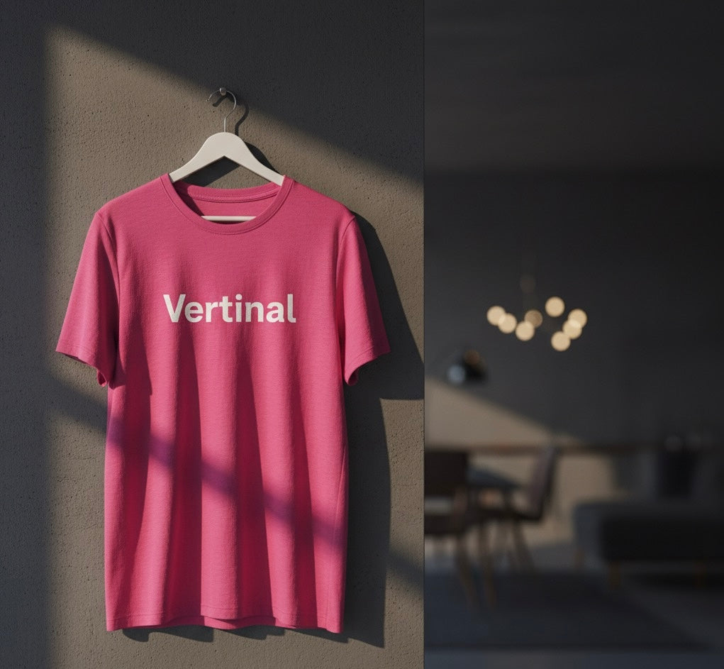Vertinal pembe Tişört